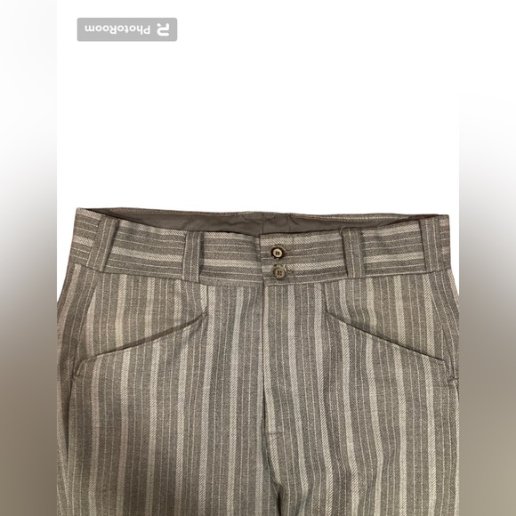 VINTAGE 1970s Mens Blue Striped LEWIS Flared Pants 31x30 - Picture 3 of 4